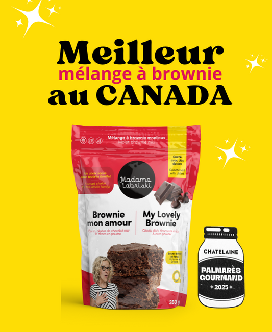 Le mélange à brownie moelleux santé de Madame Labriski couronnée meilleur de sa catégorie au palmarès gourmand du magazine Châtelaine.