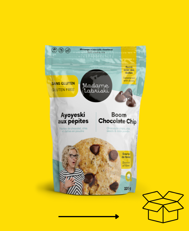 Wow! une réserve de mélanges è biscuits santé SANS GLUTEN Ayoyeski aux pépites Madame Labriski, c'est génial.