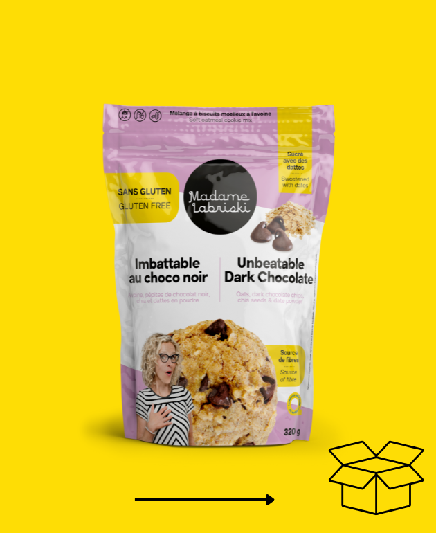 Wow! une réserve de mélanges è biscuits santé SANS GLUTEN Imbttable au choco noir Madame Labriski, c'est génial.