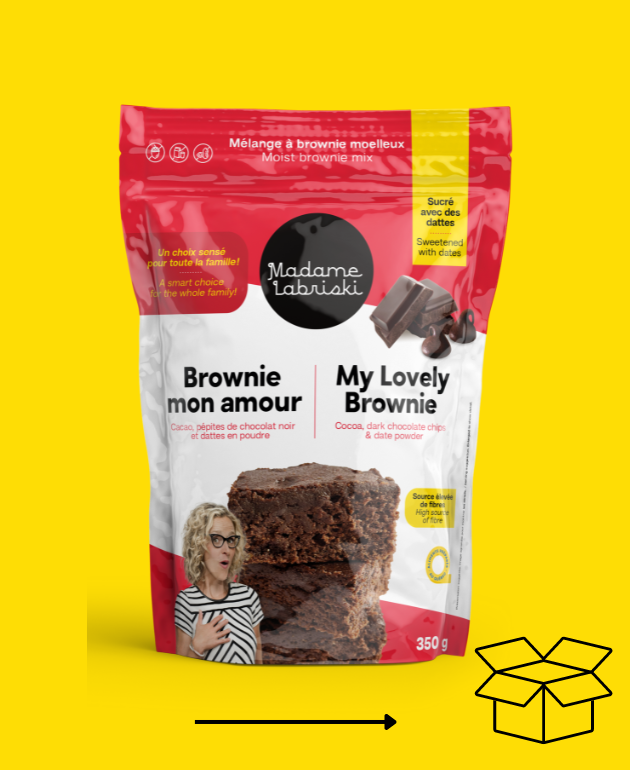 Wow! une réserve de mélanges à brownie moelleux Brownie mon amour de Madame Labriski, c'est génial.