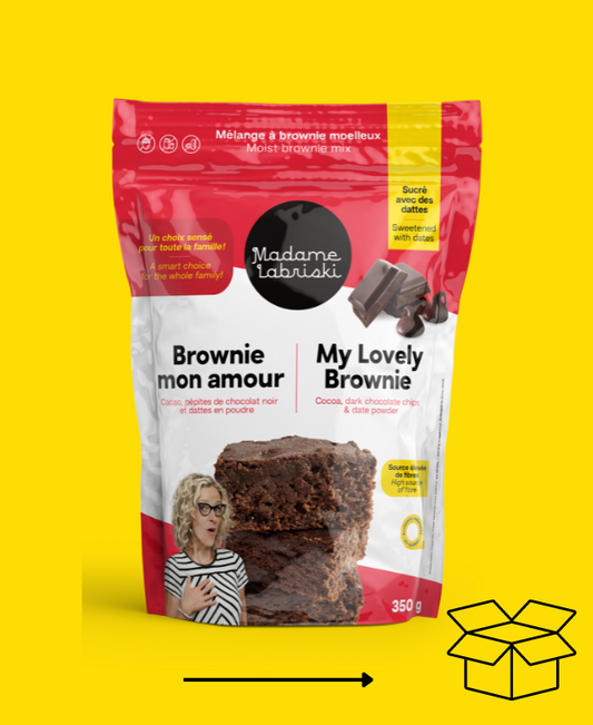Wow! une réserve de mélanges à brownie moelleux Brownie mon amour de Madame Labriski, c'est génial.