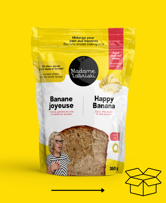 Wow! une réserve de mélanges à pain aux bananes Banane joyeuse de Madame Labriski, c'est génial.