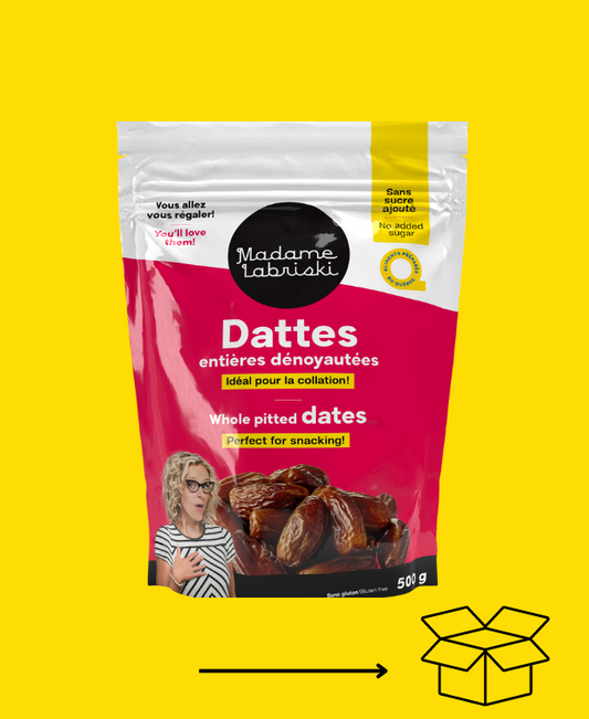 Une caisse de dattes entières c'est avantageux!