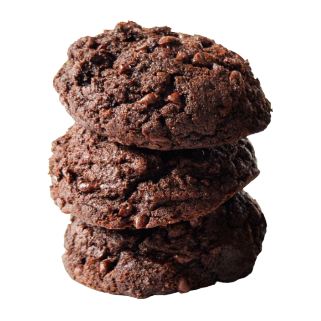 Galettes véganes, sans sucre raffiné et riches en fibres Double chocolat décadent. Produit de l'épicerie santé en ligne de Madame Labriski.