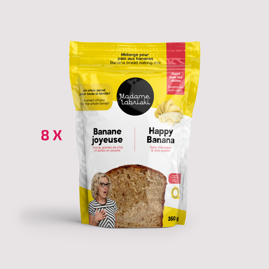 Pourquoi pas une caisse de 8 mélanges à pain aux bananes?