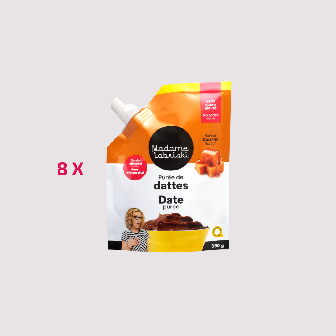 Purée de dattes au caramel sans sucre raffiné ajouté offert à la caisse