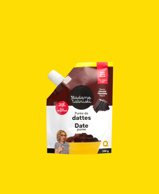 Purée de dattes au chocolat sans sucre raffiné ajouté. Idéale pour se faire plaisir sans culpabilité.