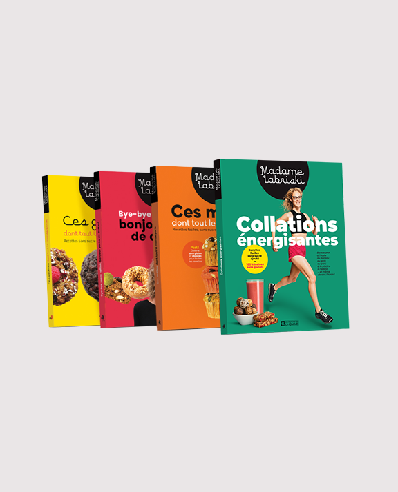 Les 4 premiers best-sellers culinaire de Madame Labriski pour se régaler sans sucre raffiné ajouté.