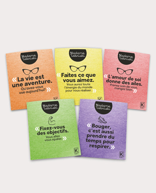 5x lingettes inspirantes Madame Labriski. Chaque lingette équivaut  17 rouleaux de papier essuie-tout. Vous imaginez? 