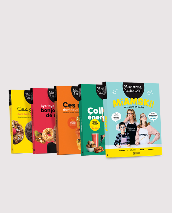 Les 5 premiers best-sellers culinaire de Madame Labriski qui permettent de se régaler dans la joie sans sucre raffiné ajouté. MiamskI! 