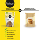 Fiche comparative du mélange à biscuits à l'avoine santé Divine Avoinette de Madame Labriski comparé avec les préparations des marques connues.