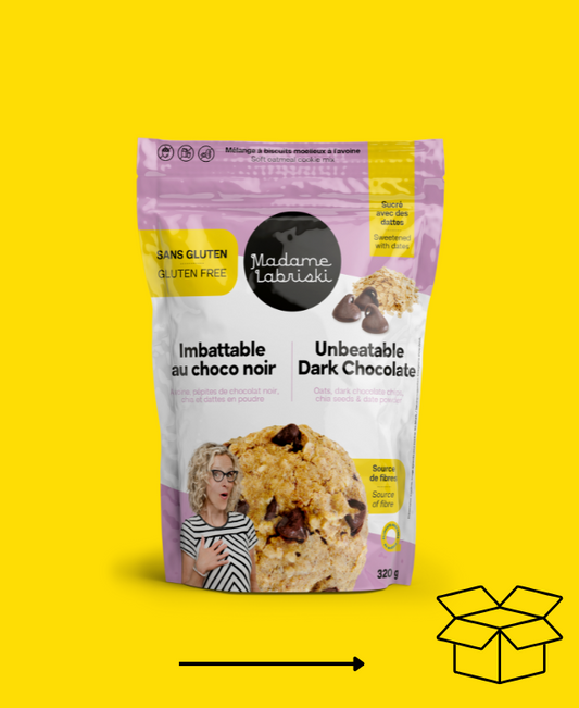 Wow! une réserve de mélanges è biscuits santé SANS GLUTEN Imbttable au choco noir Madame Labriski, c'est génial.