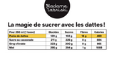 Tableau comparatif de la purée des dattes et les autres formes de sucre. Le voyez-vous comme c'est avantageux?