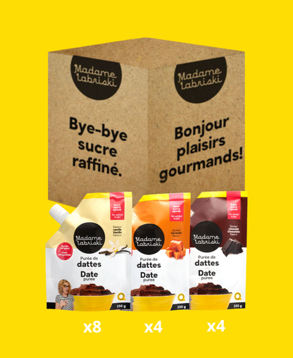 LIQUIDATION Boîte avantageuse : Réserve de purées de dattes (x 16)