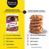 Fiche comparative des galettes véganes santé Chocolat noir et avoine de Madame Labriski comparé avec les préparations des marques connues.