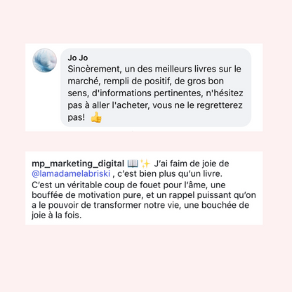 Témoignages du livre J'ai faim de joie. Réflexion et outils pour transformer sa vie. Livre puisant de motivation et de croissance personnelle de Madame Labriski (Mériane Labrie).